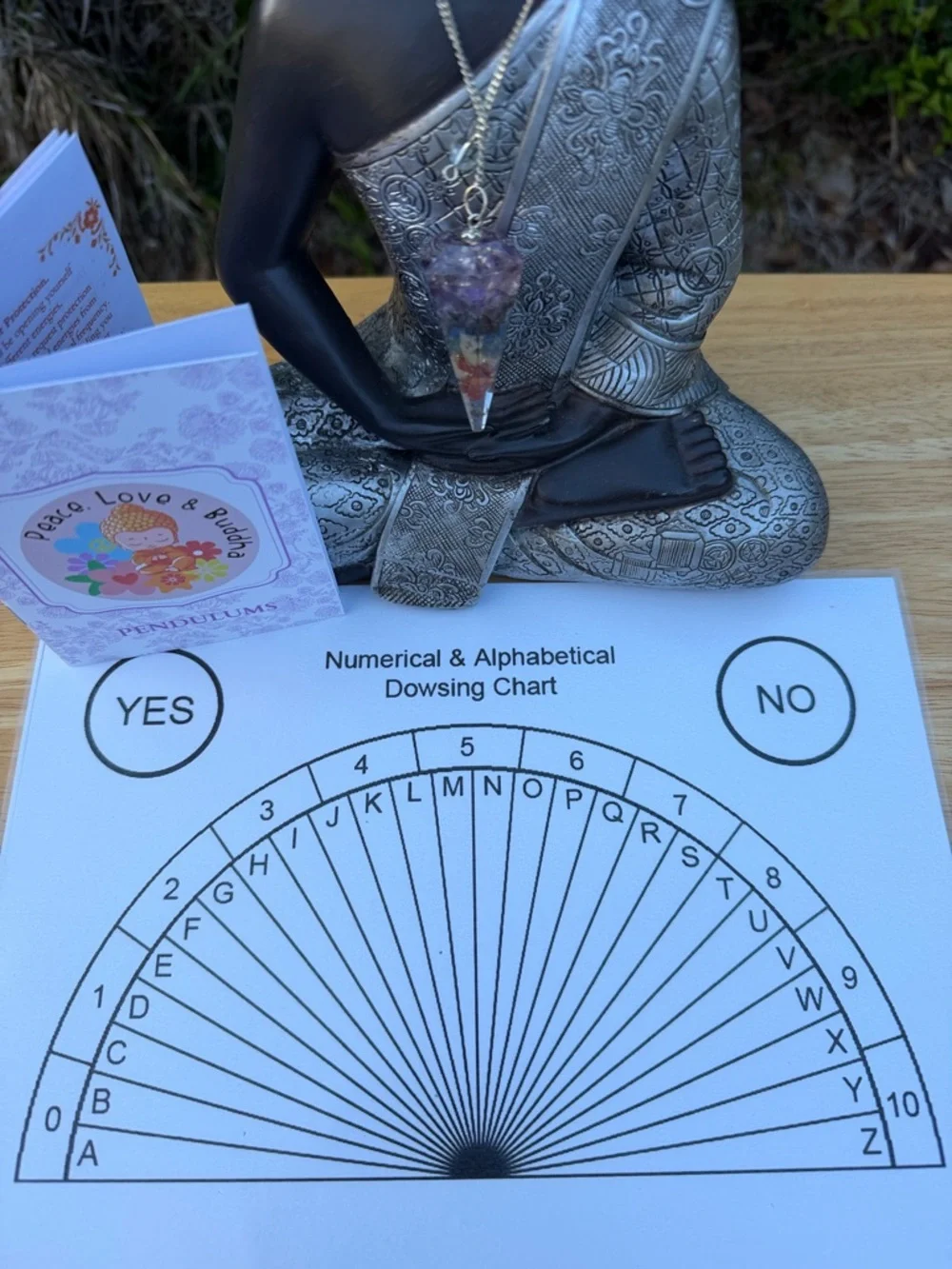 Reiki Infused 7 Chakra Orgonite Dowsing/Divination Pendulum with Chart & Guide - Picture 11 of 16
